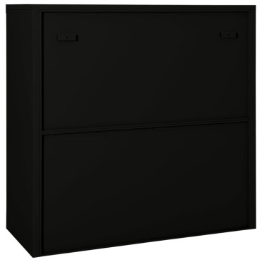 vidaXL Ντουλάπι με Συρόμενη Πόρτα Μαύρο 90x40x90cm Ατσάλινο 1 τεμ.