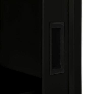 vidaXL Ντουλάπι με Συρόμενη Πόρτα Μαύρο 90x40x90cm Ατσάλινο 1 τεμ.