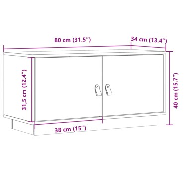 vidaXL Έπιπλο Τηλεόρασης 80x34x40cm από Μασίφ Ξύλο Πεύκου