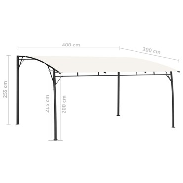 vidaXL Τεντοπέργκολα Κήπου Κρεμ 4 x 3 x 2,55 μ.