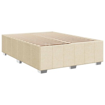 vidaXL Κρεβάτι Boxspring με Στρώμα Κρεμ 160x200 εκ. Υφασμάτινο
