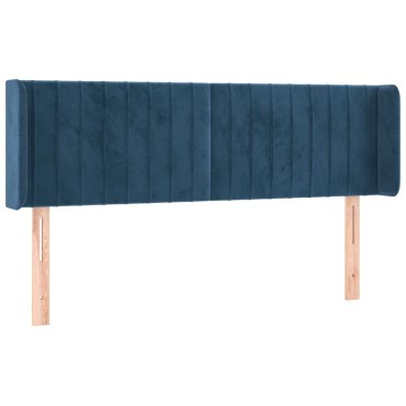 vidaXL Κεφαλάρι Κρεβατιού LED Σκούρο Μπλε 147x16x78/88cm Βελούδινο 1 τεμ.