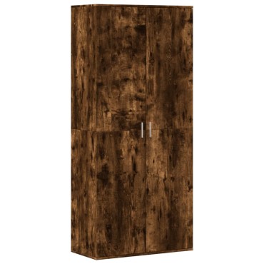 vidaXL Παπουτσοθήκη Καπνιστή Δρυς 80x39x178cm από Επεξεργασμένο Ξύλο