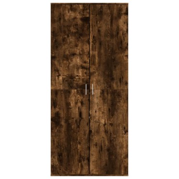 vidaXL Παπουτσοθήκη Καπνιστή Δρυς 80x39x178cm από Επεξεργασμένο Ξύλο