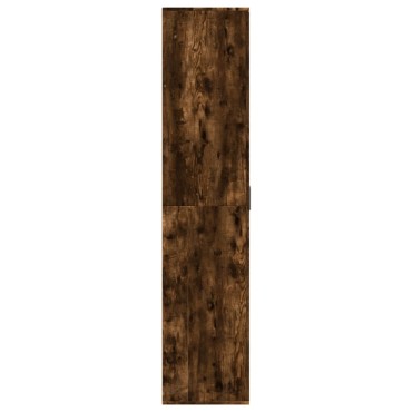 vidaXL Παπουτσοθήκη Καπνιστή Δρυς 80x39x178cm από Επεξεργασμένο Ξύλο