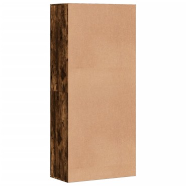 vidaXL Παπουτσοθήκη Καπνιστή Δρυς 80x39x178cm από Επεξεργασμένο Ξύλο