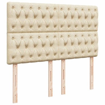 vidaXL Κρεβάτι Boxspring με Στρώμα Κρεμ 160x200cm Υφασμάτινο 1 τεμ. - Διπλό