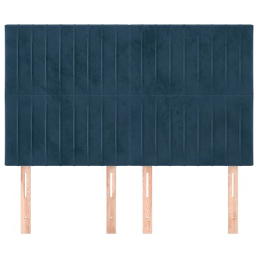 vidaXL Κεφαλάρια Κρεβατιού 4 τεμ. Σκ. Μπλε 72x5x78/88cm Βελούδινα