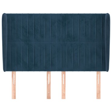 vidaXL Κεφαλάρι με Πτερύγια Σκούρο Μπλε 147x23x118/128cmΒελούδινο 1 τεμ.