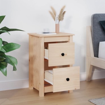 vidaXL Κομοδίνο 40x35x61,5cm από Μασίφ Ξύλο Πεύκου 1 τεμ.