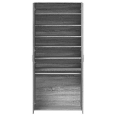 vidaXL Παπουτσοθήκη Γκρι Sonoma 80x39x178cm από Επεξεργασμένο Ξύλο