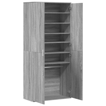 vidaXL Παπουτσοθήκη Γκρι Sonoma 80x39x178cm από Επεξεργασμένο Ξύλο