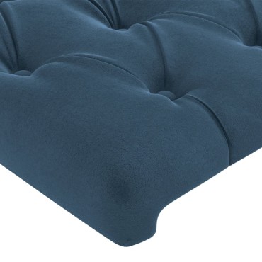 vidaXL Κεφαλάρι Κρεβατιού Σκούρο Μπλε 100x7x78/88cm Βελούδινο 1 τεμ.