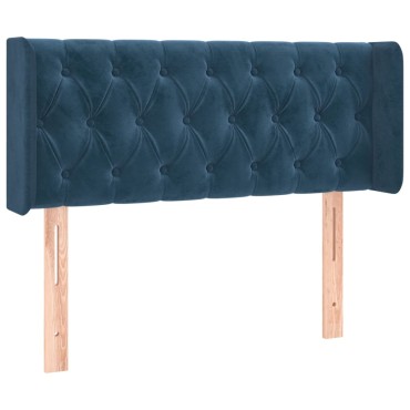 vidaXL Κεφαλάρι Κρεβατιού LED Σκούρο Μπλε 103x16x78/88cm Βελούδινο 1 τεμ.