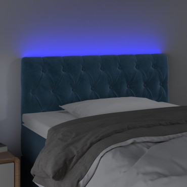vidaXL Κεφαλάρι Κρεβατιού LED Σκούρο Μπλε 100x7x78/88cm Βελούδινο 1 τεμ.