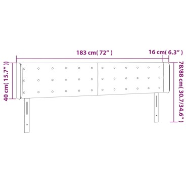 vidaXL Κεφαλάρι Κρεβατιού LED Σκούρο Πράσινο 183x16x78/88cm Βελούδινο 1 τεμ.