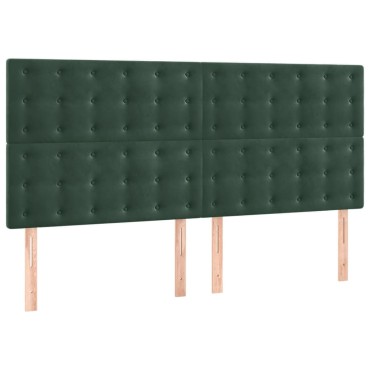 vidaXL Κεφαλάρια Κρεβατιού 4 τεμ. Σκ.Πράσινο 90x5x78/88cm Βελούδινο