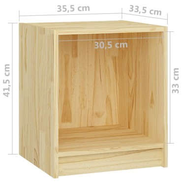 vidaXL Κομοδίνο 35,5x33,5x41,5cm από Μασίφ Ξύλο Πεύκου 1 τεμ.