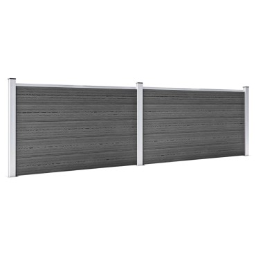 vidaXL Σετ Πάνελ Περίφραξης Μαύρο 353x105cm από WPC