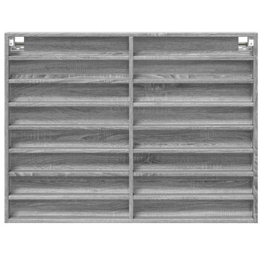 vidaXL Βιτρίνα Γκρι Sonoma 100x8,5x75cm από Επεξεργασμένο Ξύλο