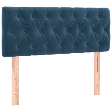 vidaXL Κρεβάτι Boxspring με Στρώμα Σκούρο Μπλε 90x190 εκ. Βελούδινο