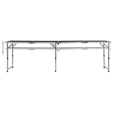 vidaXL Τραπέζι Κάμπινγκ Πτυσσόμενο Γκρι 240 x 60 εκ. Αλουμινίου
