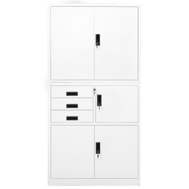 vidaXL Ντουλάπα Γραφείου Λευκή 90x40x180cm Ατσάλινη 1 τεμ.