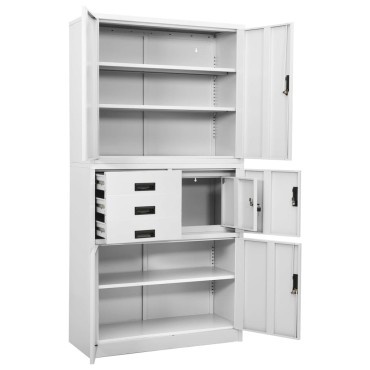 vidaXL Ντουλάπα Γραφείου Λευκή 90x40x180cm Ατσάλινη 1 τεμ.