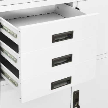 vidaXL Ντουλάπα Γραφείου Λευκή 90x40x180cm Ατσάλινη 1 τεμ.