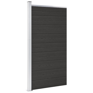 vidaXL Πάνελ Περίφραξης Μαύρο 95x186cm από WPC