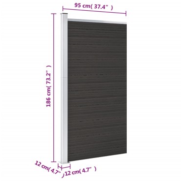 vidaXL Πάνελ Περίφραξης Μαύρο 95x186cm από WPC