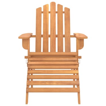 vidaXL Καρέκλα Κήπου Adirondack με Υποπόδιο από Μασίφ Ξύλο Ακακίας 75x84x90cm 1 τεμ.