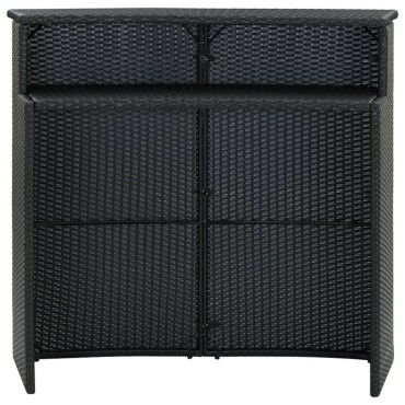 vidaXL Τραπέζι Μπαρ Κήπου Μαύρο 120x55x110cm από Συνθετικό Ρατάν 1 τεμ.