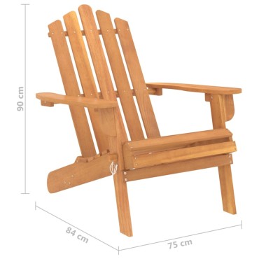 vidaXL Καρέκλα Κήπου Adirondack από Μασίφ Ξύλο Ακακίας 75x84x90cm 1 τεμ.