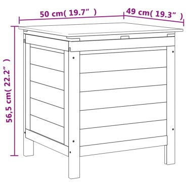 vidaXL Μπαούλο Αποθ. Κήπου Ανθρακί 50x49x56,5cm Μασίφ Ξύλο Ελάτης 1 τεμ.