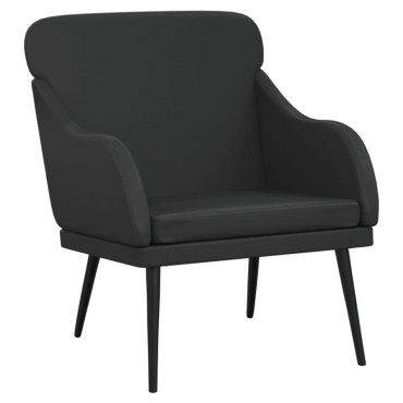 vidaXL Πολυθρόνα Μαύρη 63x76x80cm από Συνθετικό Δέρμα 1 τεμ.