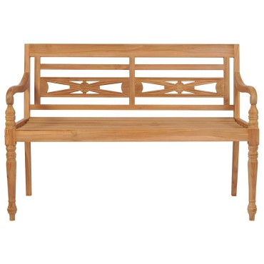 vidaXL Παγκάκι Batavia από Μασίφ Ξύλο Teak με Taupe Μαξιλάρι 120x51,5x84cm 1 τεμ.