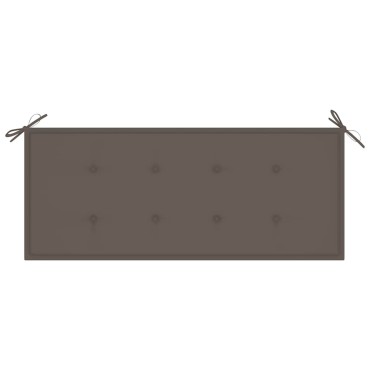 vidaXL Παγκάκι Batavia από Μασίφ Ξύλο Teak με Taupe Μαξιλάρι 120x51,5x84cm 1 τεμ.