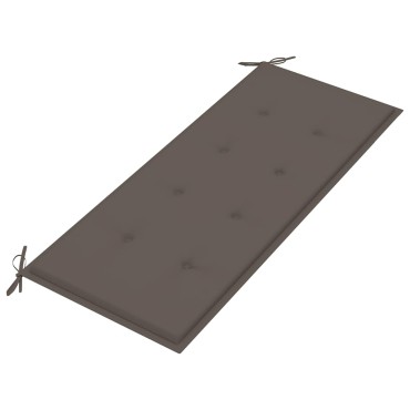vidaXL Παγκάκι Batavia από Μασίφ Ξύλο Teak με Taupe Μαξιλάρι 120x51,5x84cm 1 τεμ.