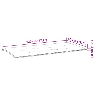 vidaXL Παγκάκι Batavia από Μασίφ Ξύλο Teak με Taupe Μαξιλάρι 120x51,5x84cm 1 τεμ.