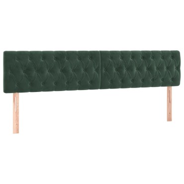 vidaXL Κρεβάτι Boxspring με Στρώμα Σκούρο Πράσινο 200x200εκ. Βελούδινο