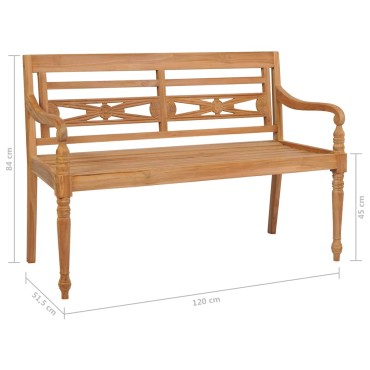 vidaXL Παγκάκι Batavia από Ξύλο Teak 120x51,5x84cm 1 τεμ.