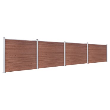 vidaXL Σετ Πάνελ Περίφραξης Καφέ 699x146cm από WPC