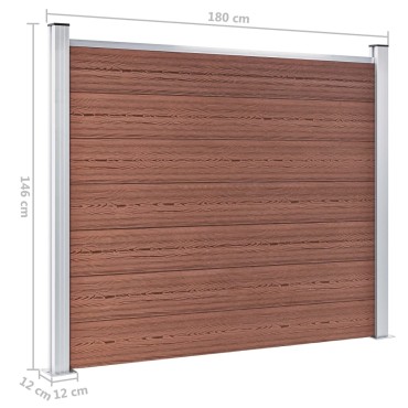 vidaXL Σετ Πάνελ Περίφραξης Καφέ 699x146cm από WPC