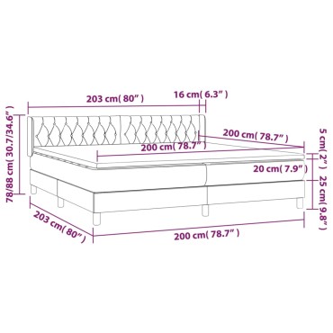 vidaXL Κρεβάτι Boxspring με Στρώμα Σκούρο Πράσινο 200x200εκ. Βελούδινο