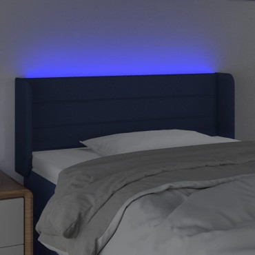 vidaXL Κεφαλάρι Κρεβατιού LED Μπλε 93x16x78/88cm Υφασμάτινο 1 τεμ.