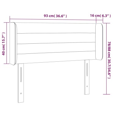 vidaXL Κεφαλάρι Κρεβατιού LED Μπλε 93x16x78/88cm Υφασμάτινο 1 τεμ.