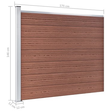 vidaXL Σετ Πάνελ Περίφραξης Καφέ 872x146cm από WPC