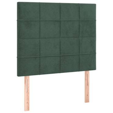 vidaXL Κρεβάτι Boxspring με Στρώμα Σκούρο Πράσινο 120x200εκ. Βελούδινο
