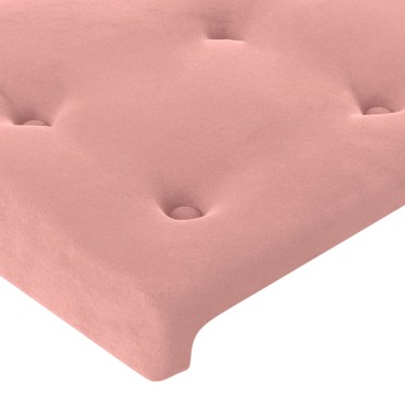 vidaXL Κεφαλάρι Κρεβατιού Ροζ 90x5x78/88cm Βελούδινο 1 τεμ.